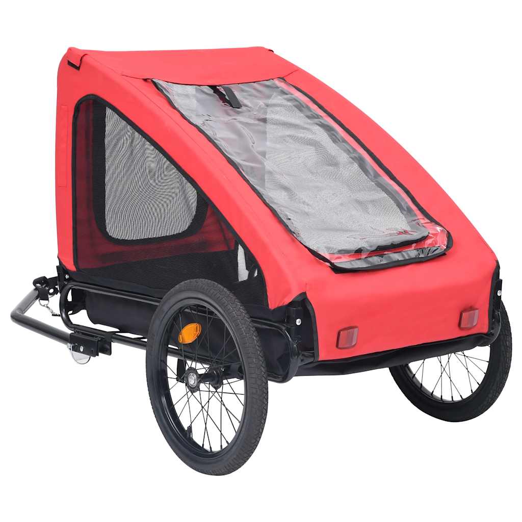 vidaXL Cykelvagn för djur röd och svart