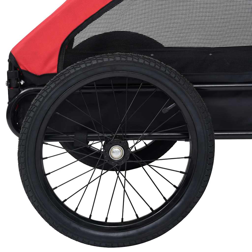 vidaXL Cykelvagn för djur röd och svart