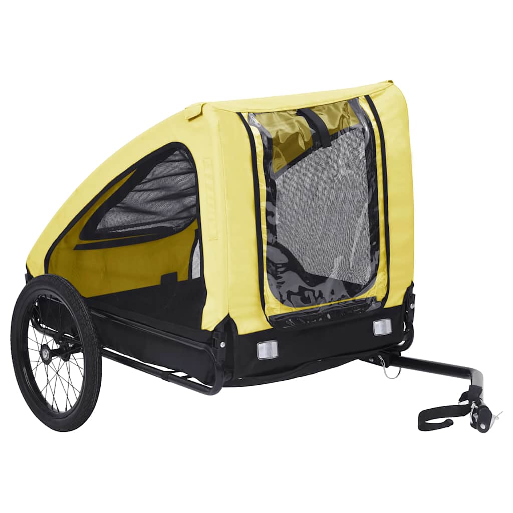 vidaXL Cykelvagn för djur gul och svart