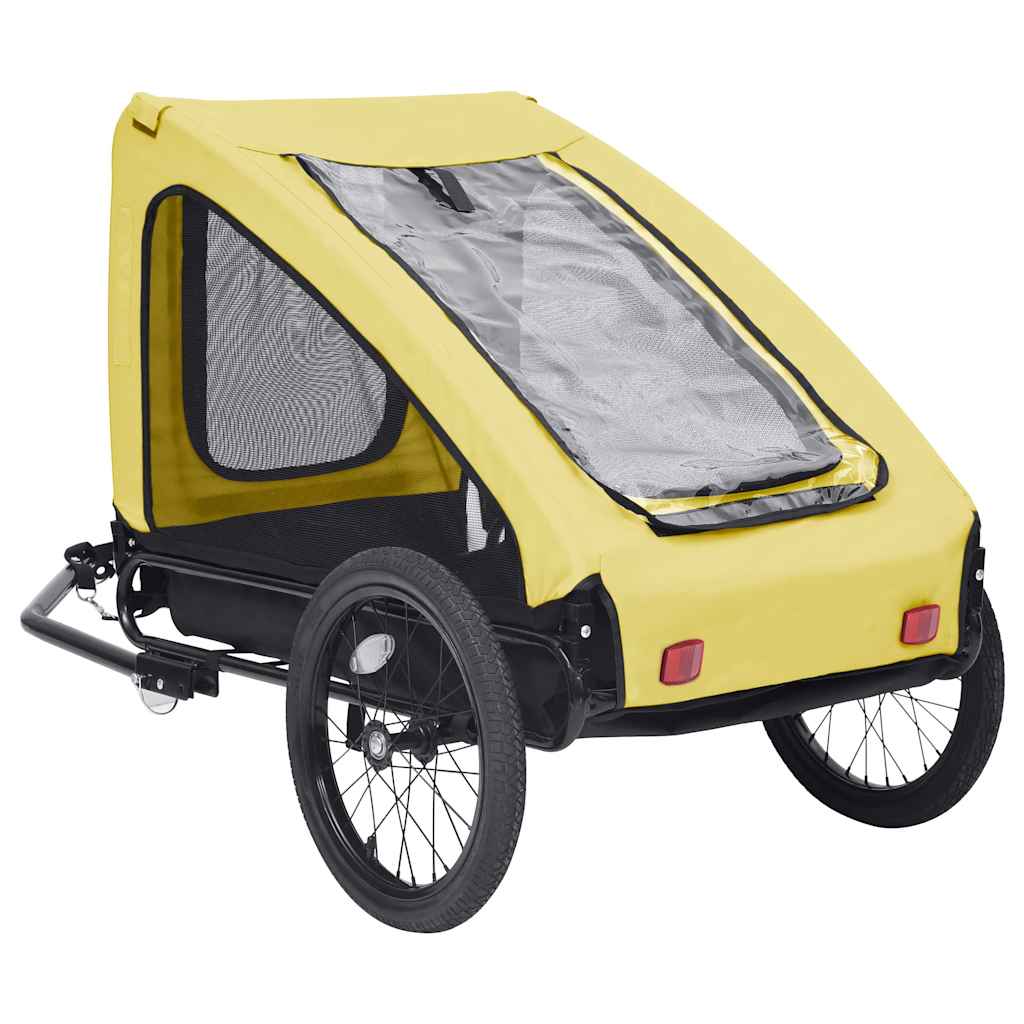 vidaXL Cykelvagn för djur gul och svart