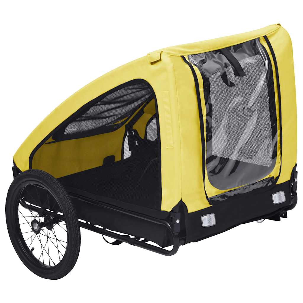 vidaXL Cykelvagn för djur gul och svart