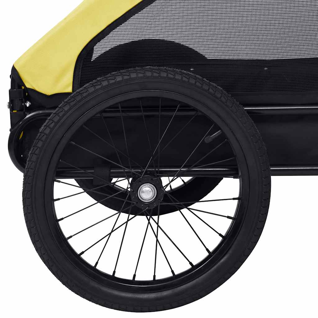 vidaXL Cykelvagn för djur gul och svart