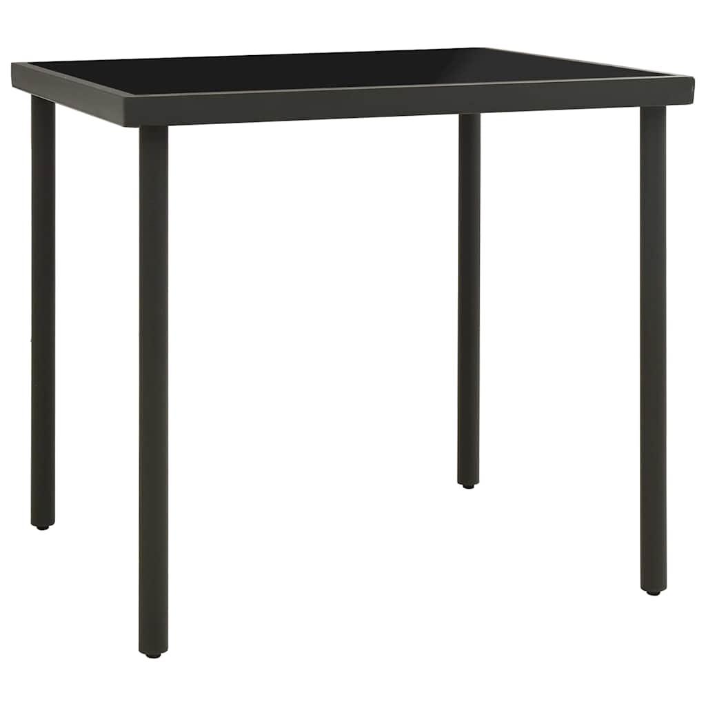 vidaXL Matbord för trädgården antracit 80x80x72 cm glas och stål