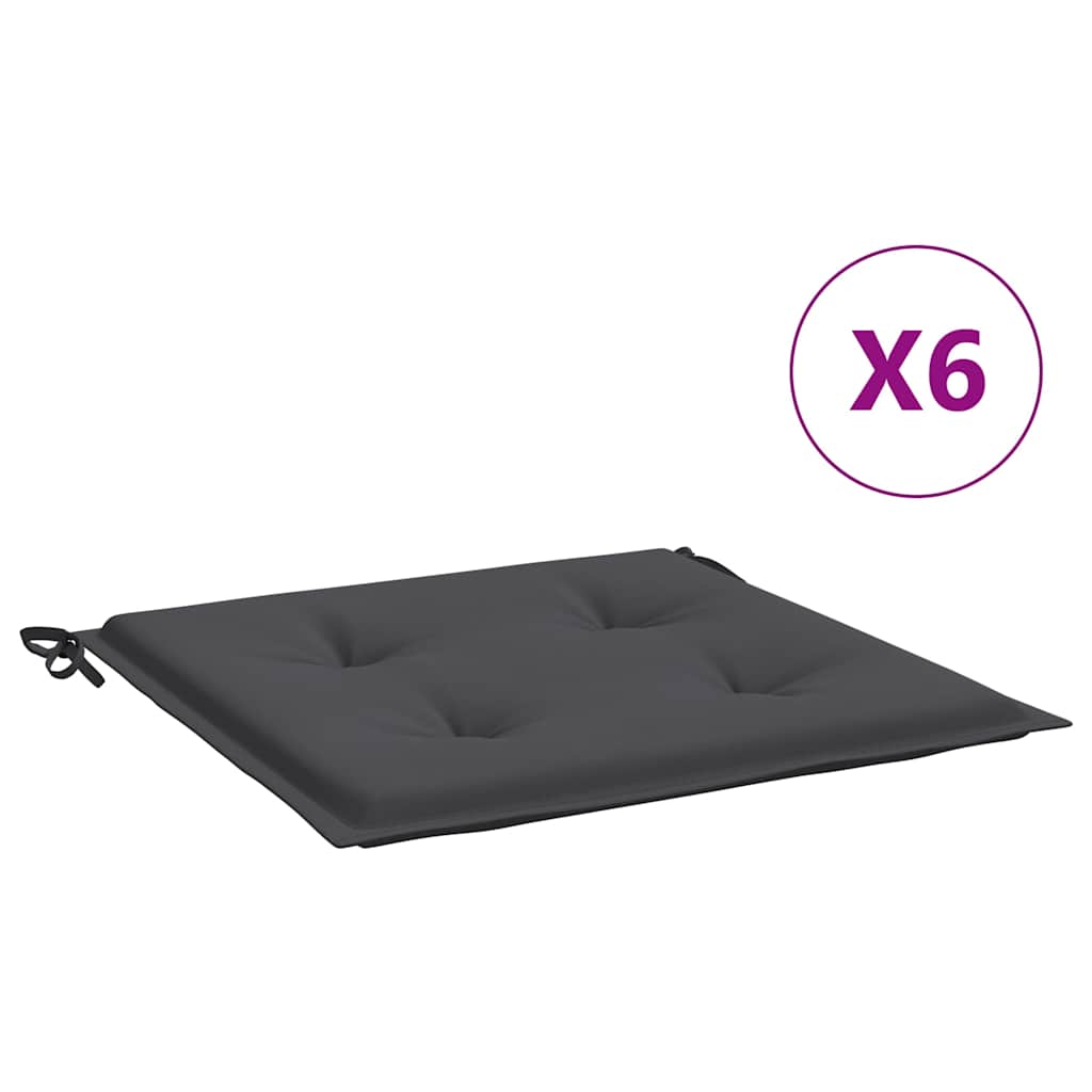 vidaXL Stolsdynor 6 st antracit 40x40x3 cm oxfordtyg