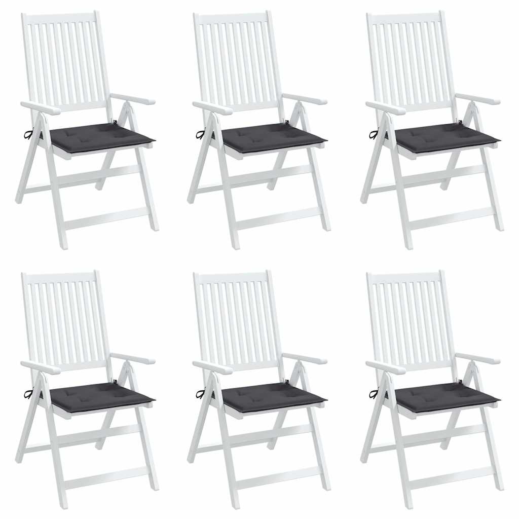 vidaXL Stolsdynor 6 st antracit 40x40x3 cm oxfordtyg