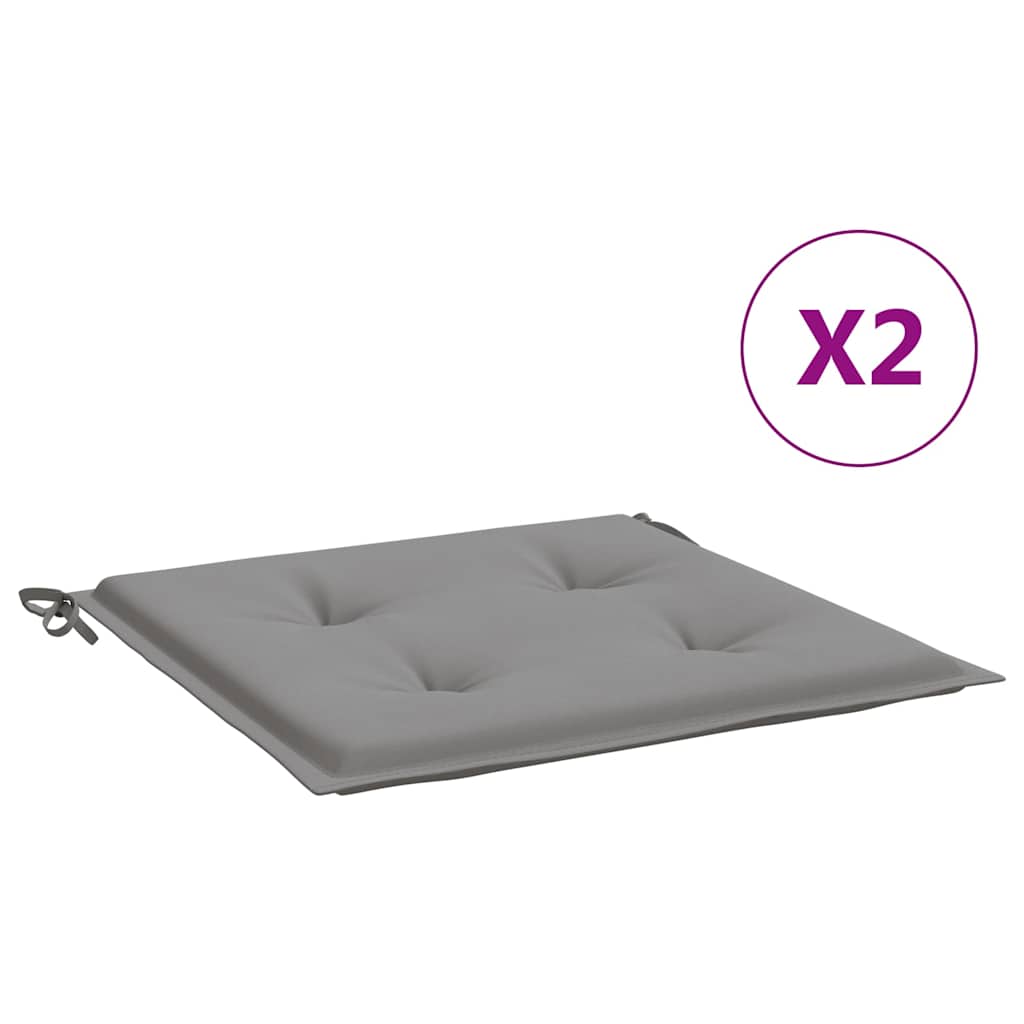 vidaXL Stolsdynor 2 st grå 40x40x3 cm oxfordtyg