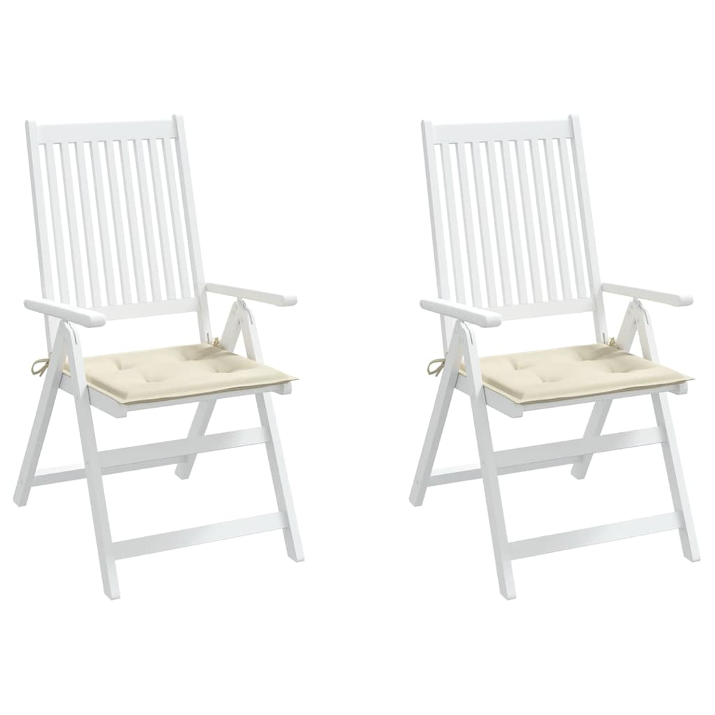 vidaXL Stolsdynor 2 st gräddvit 40x40x3 cm oxfordtyg