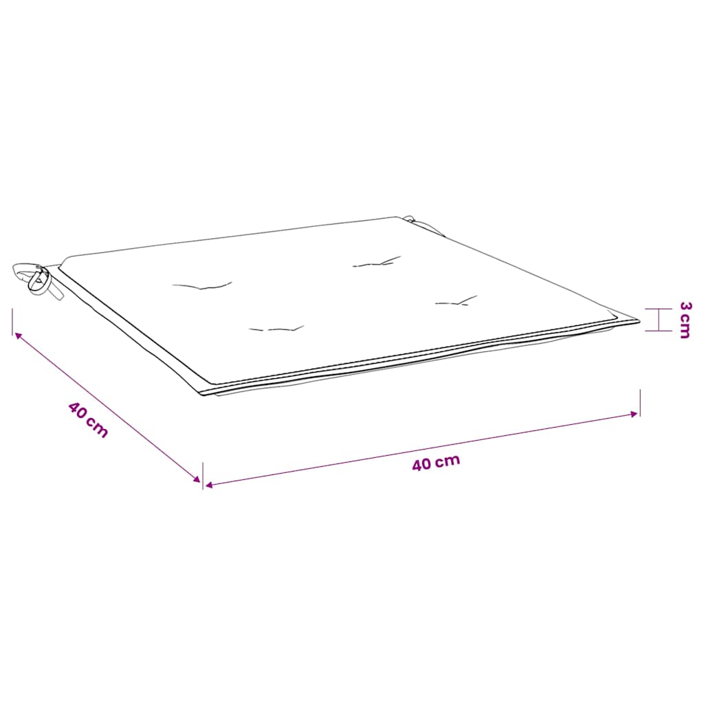 vidaXL Stolsdynor 2 st gräddvit 40x40x3 cm oxfordtyg