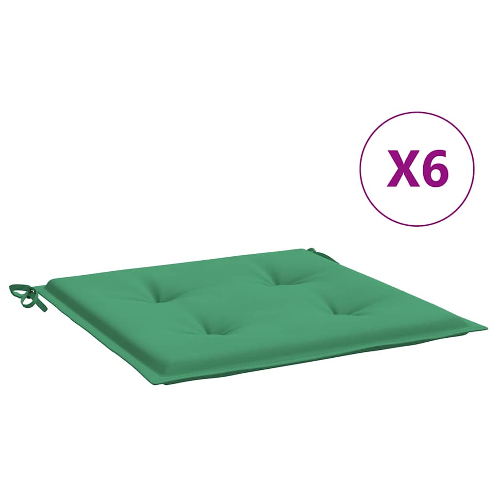 vidaXL Stolsdynor 6 st grön 40x40x3 cm oxfordtyg
