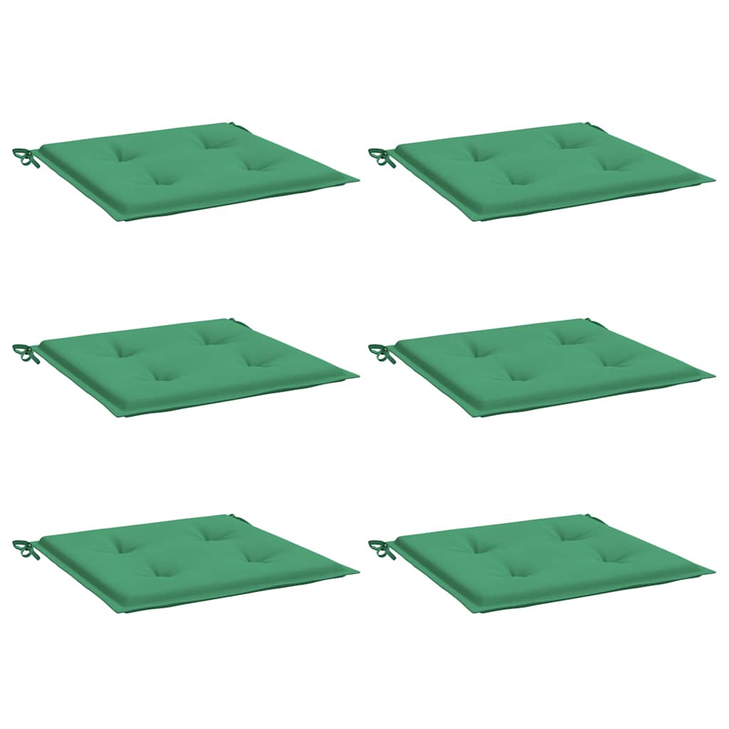 vidaXL Stolsdynor 6 st grön 40x40x3 cm oxfordtyg