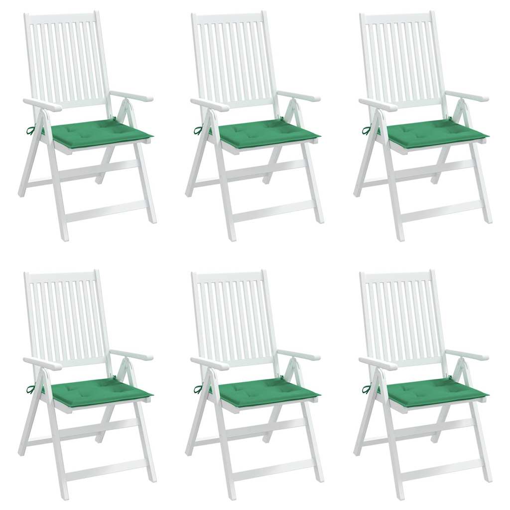 vidaXL Stolsdynor 6 st grön 40x40x3 cm oxfordtyg