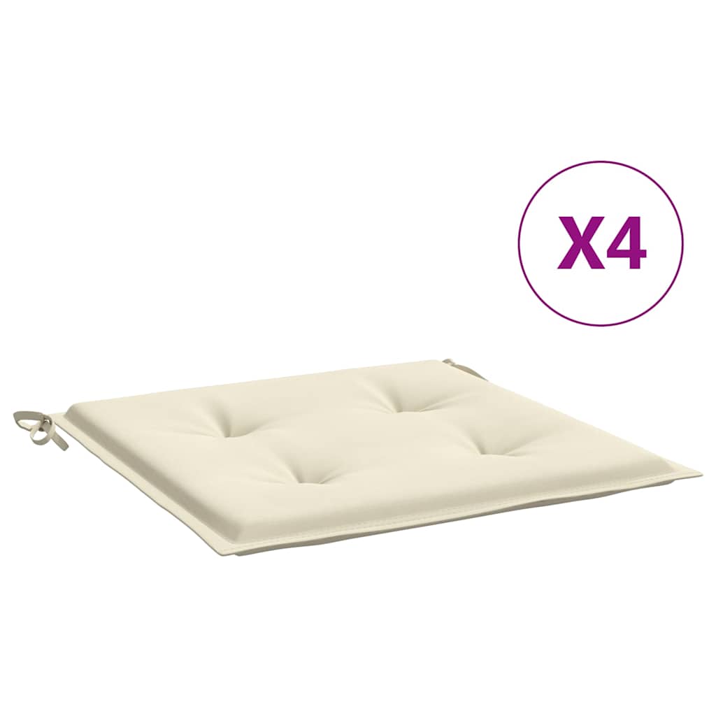 vidaXL Stolsdynor 4 st gräddvit 50x50x3 cm oxfordtyg