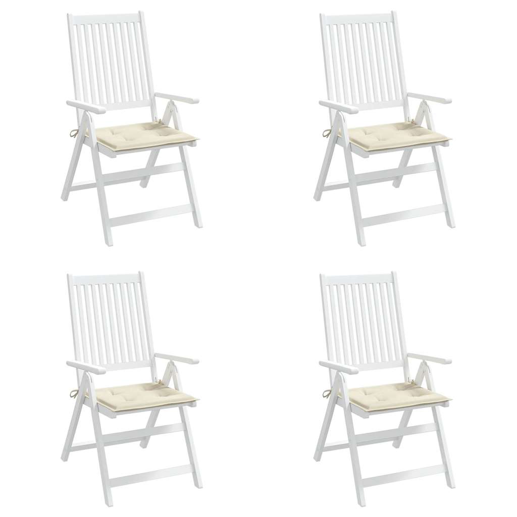vidaXL Stolsdynor 4 st gräddvit 50x50x3 cm oxfordtyg