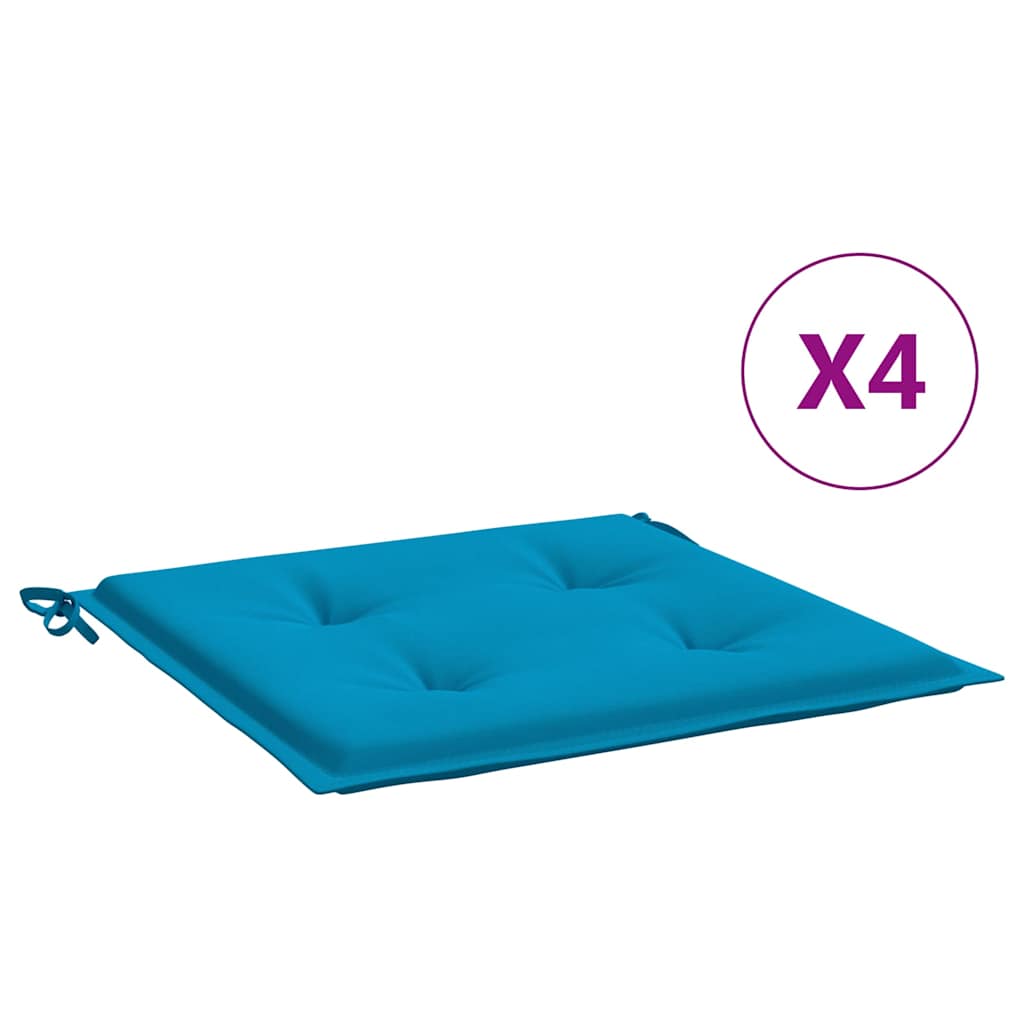vidaXL Stolsdynor 4 st blå 50x50x3 cm oxfordtyg