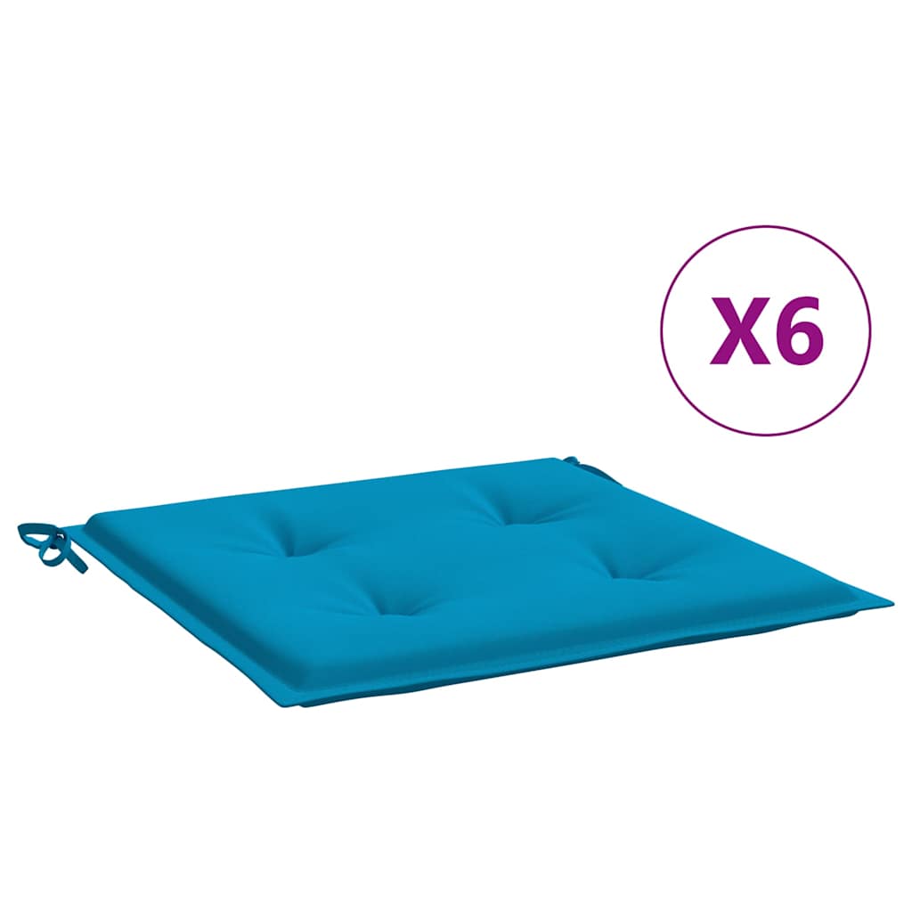 vidaXL Stolsdynor 6 st blå 50x50x3 cm oxfordtyg