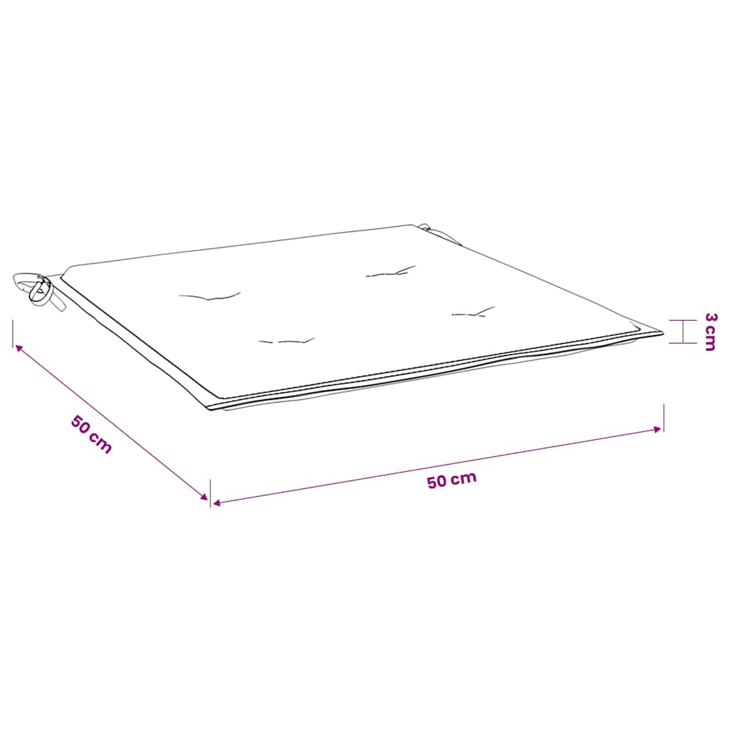 vidaXL Stolsdynor 4 st kungsblå 50x50x3 cm oxfordtyg