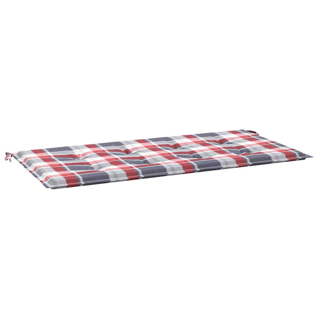 vidaXL Bänkdyna för trädgården rödrutig 100x50x3 cm oxfordtyg