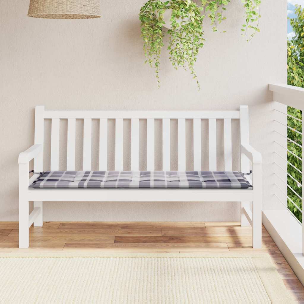 vidaXL Bänkdyna för trädgården grårutig 150x50x3 cm oxfordtyg