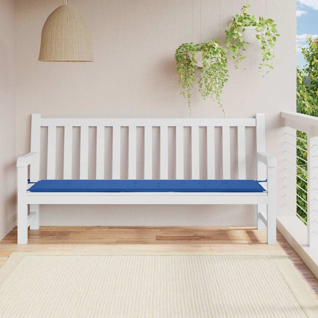 vidaXL Bänkdyna för trädgården kungsblå 200x50x3 cm oxfordtyg