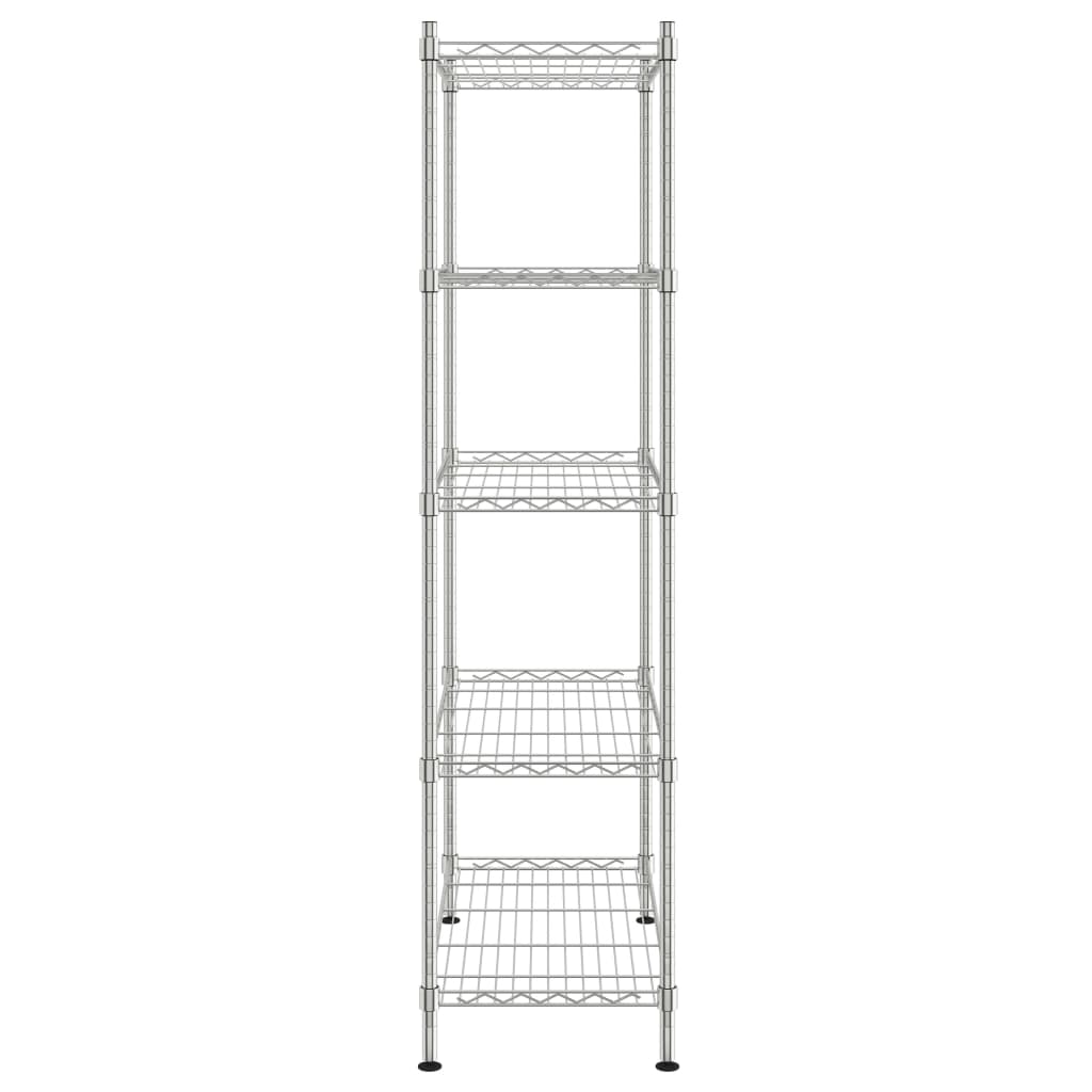 vidaXL Förvaringshylla med 5 hyllplan 90x35x180 cm krom 250 kg