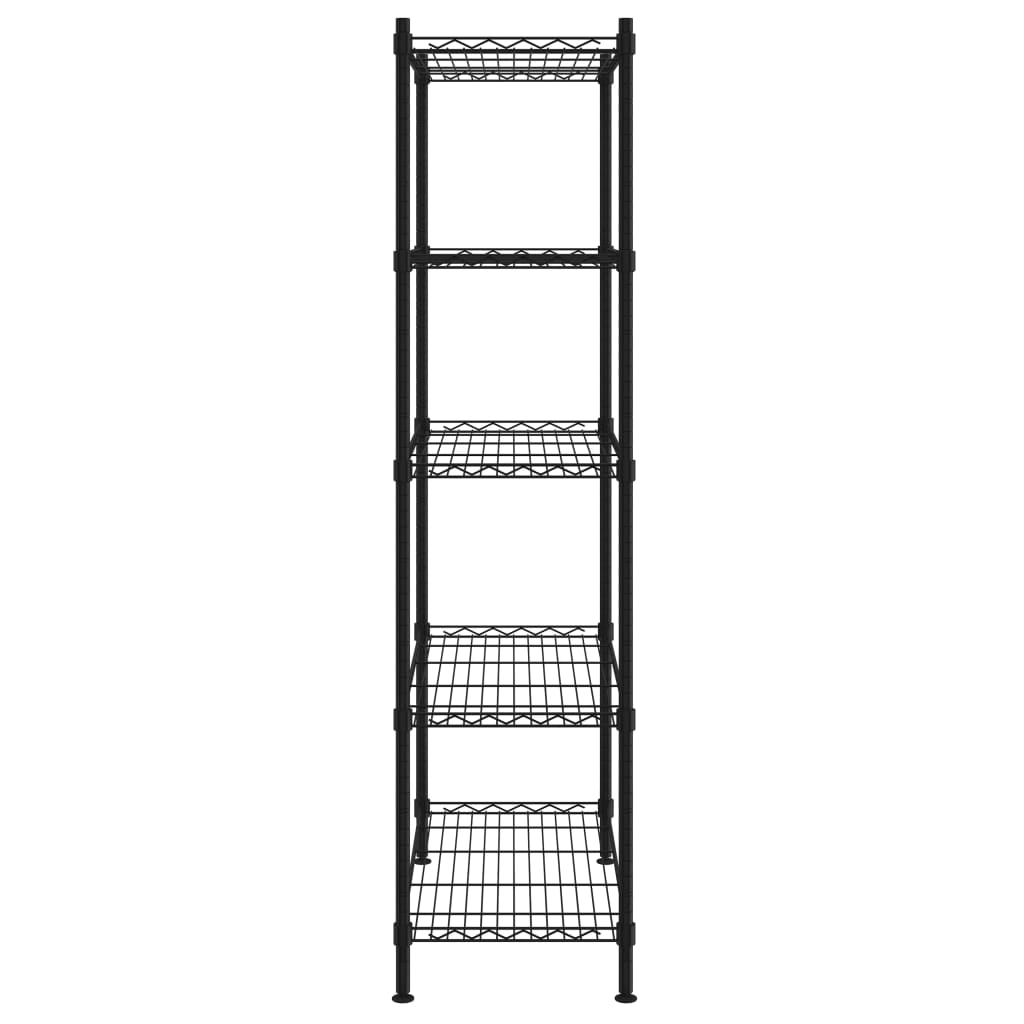 vidaXL Förvaringshylla med 5 hyllplan 90x35x180 cm svart 250 kg