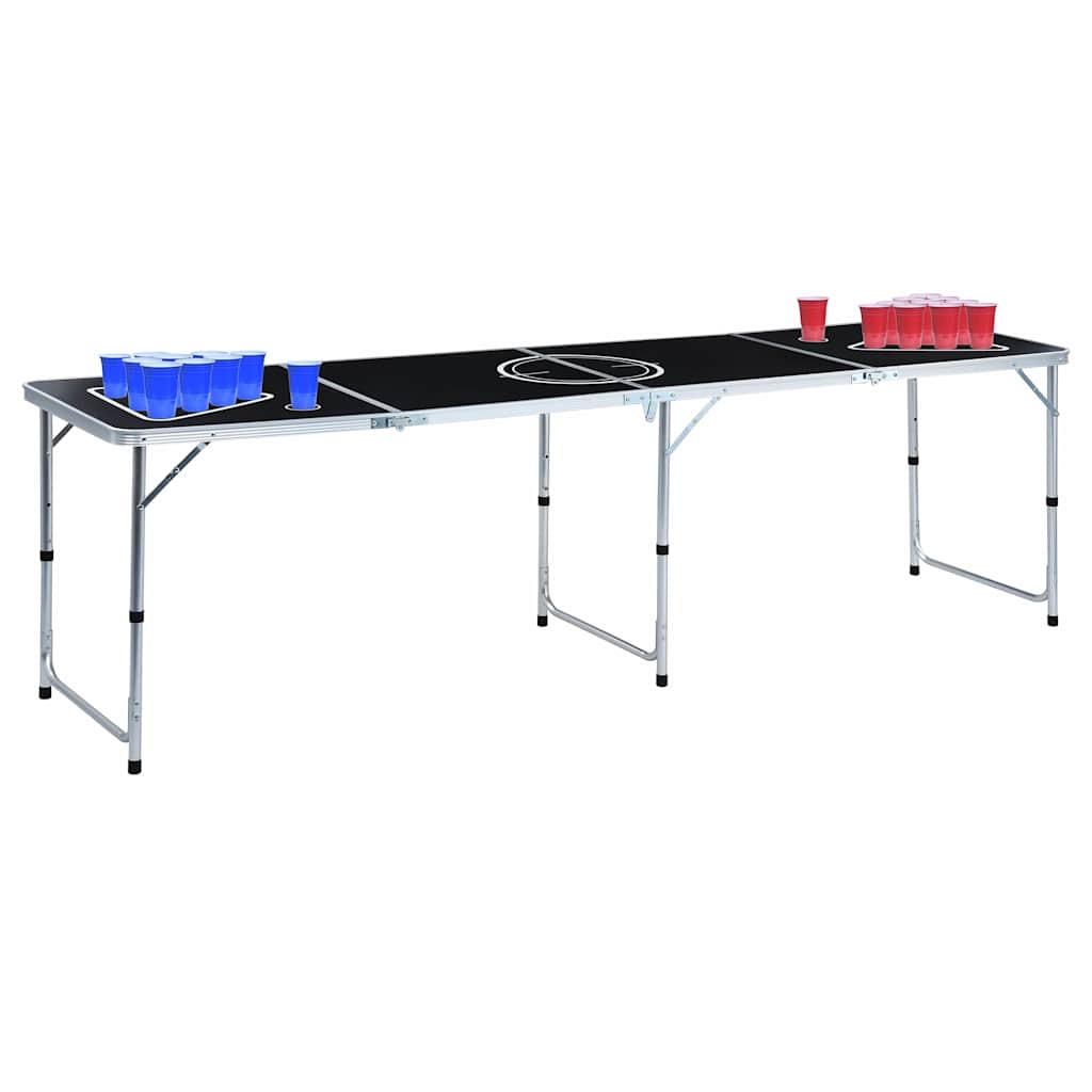 vidaXL Hopfällbart ölpingisbord med koppar och bollar 240 cm
