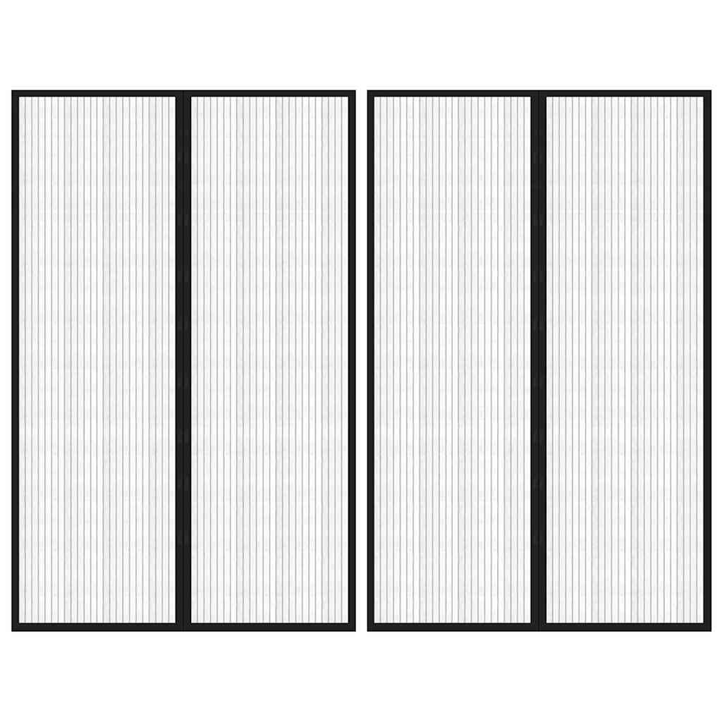 vidaXL Insektsdraperier 2 st med magneter svart 220x130 cm