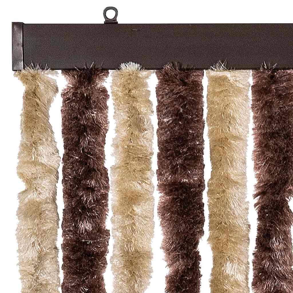vidaXL Insektsdraperi beige och ljusbrun 90x200 cm chenille