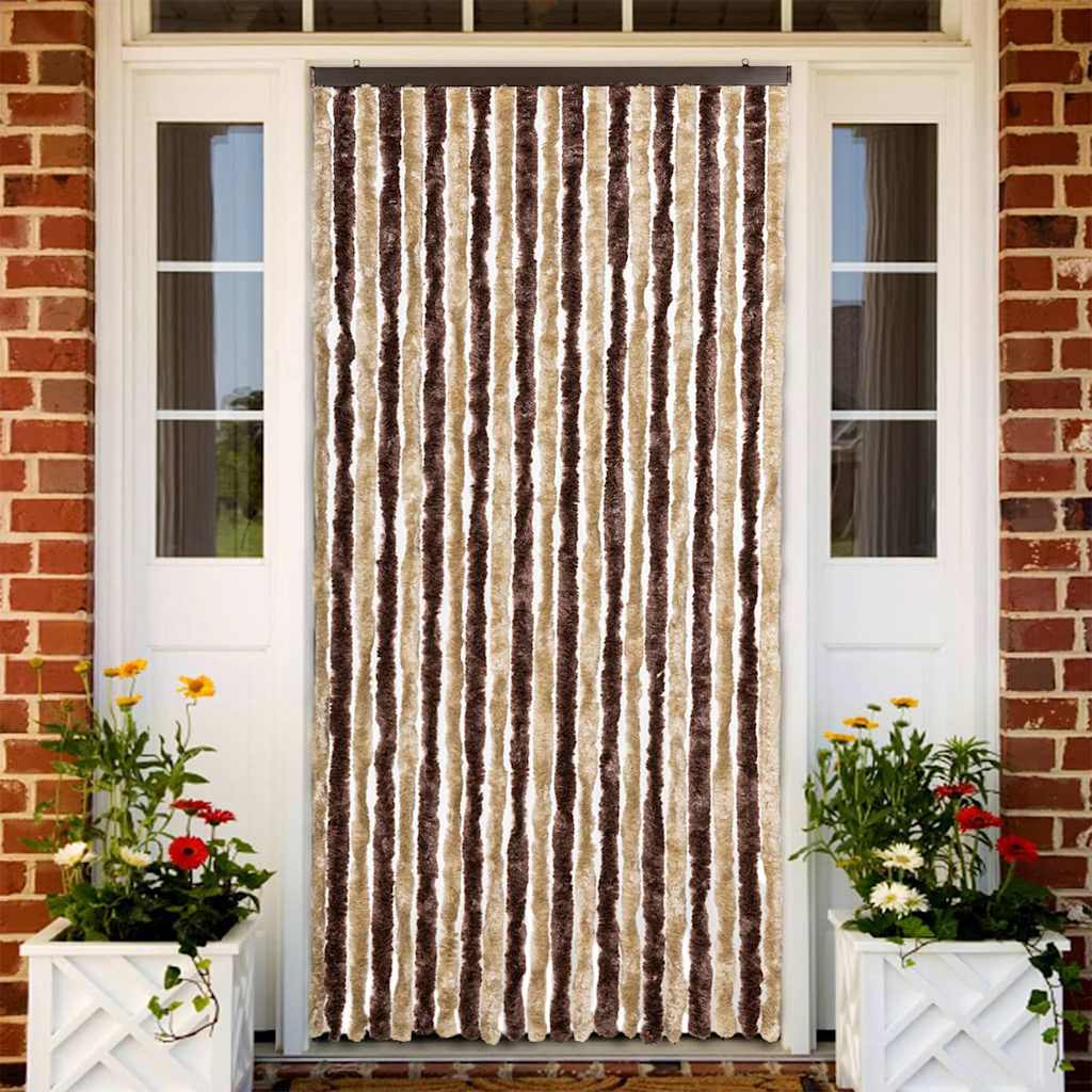 vidaXL Insektsdraperi beige och ljusbrun 90x200 cm chenille