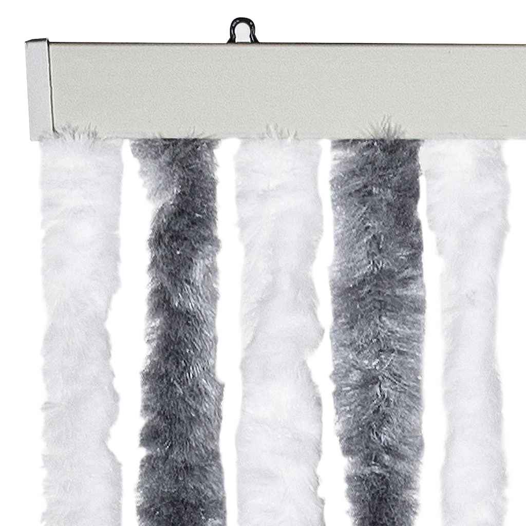 vidaXL Insektsdraperi grå och vit 56x200 cm chenille