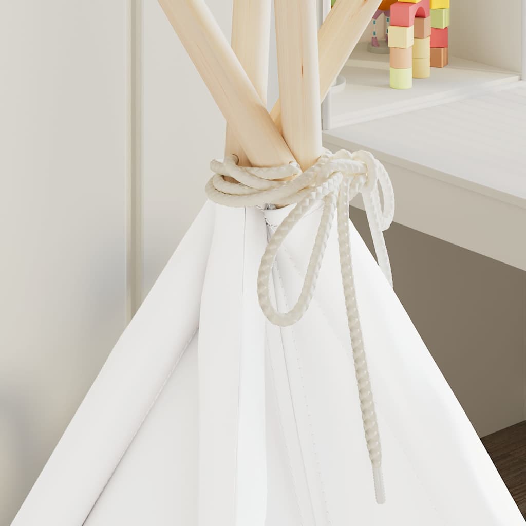 vidaXL Tipitält för barn med väska peachskin vit 120x120x150 cm