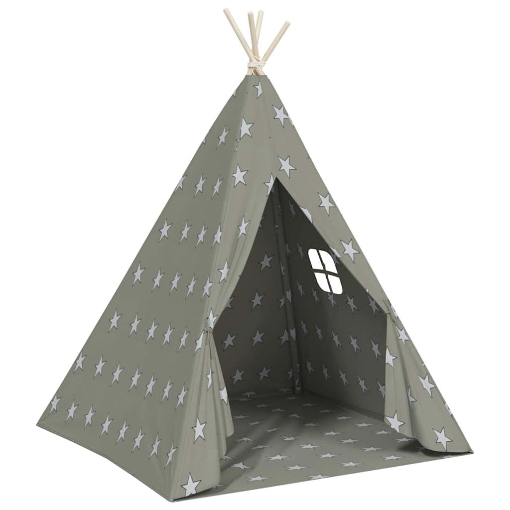 vidaXL Tipitält för barn polyester med väska grå 115x115x160 cm