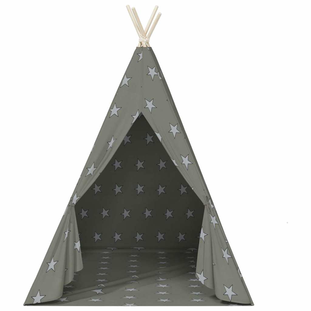 vidaXL Tipitält för barn polyester med väska grå 115x115x160 cm