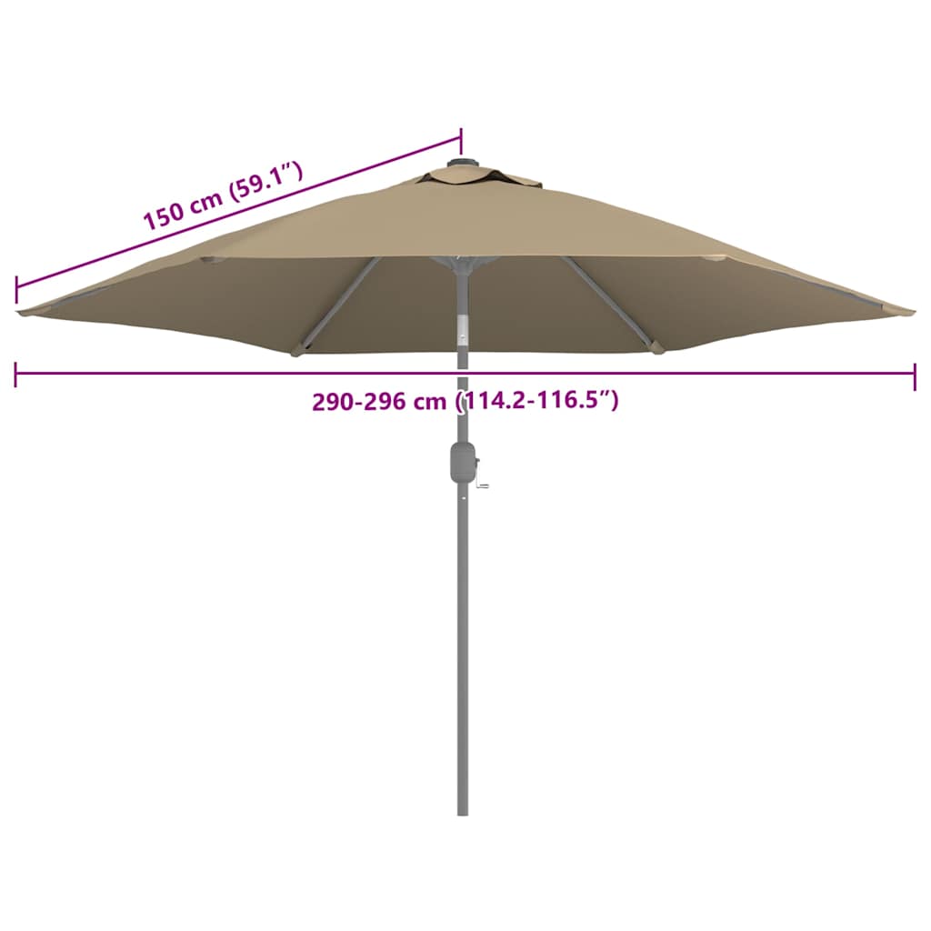 vidaXL Reservtyg för parasoll taupe 300 cm
