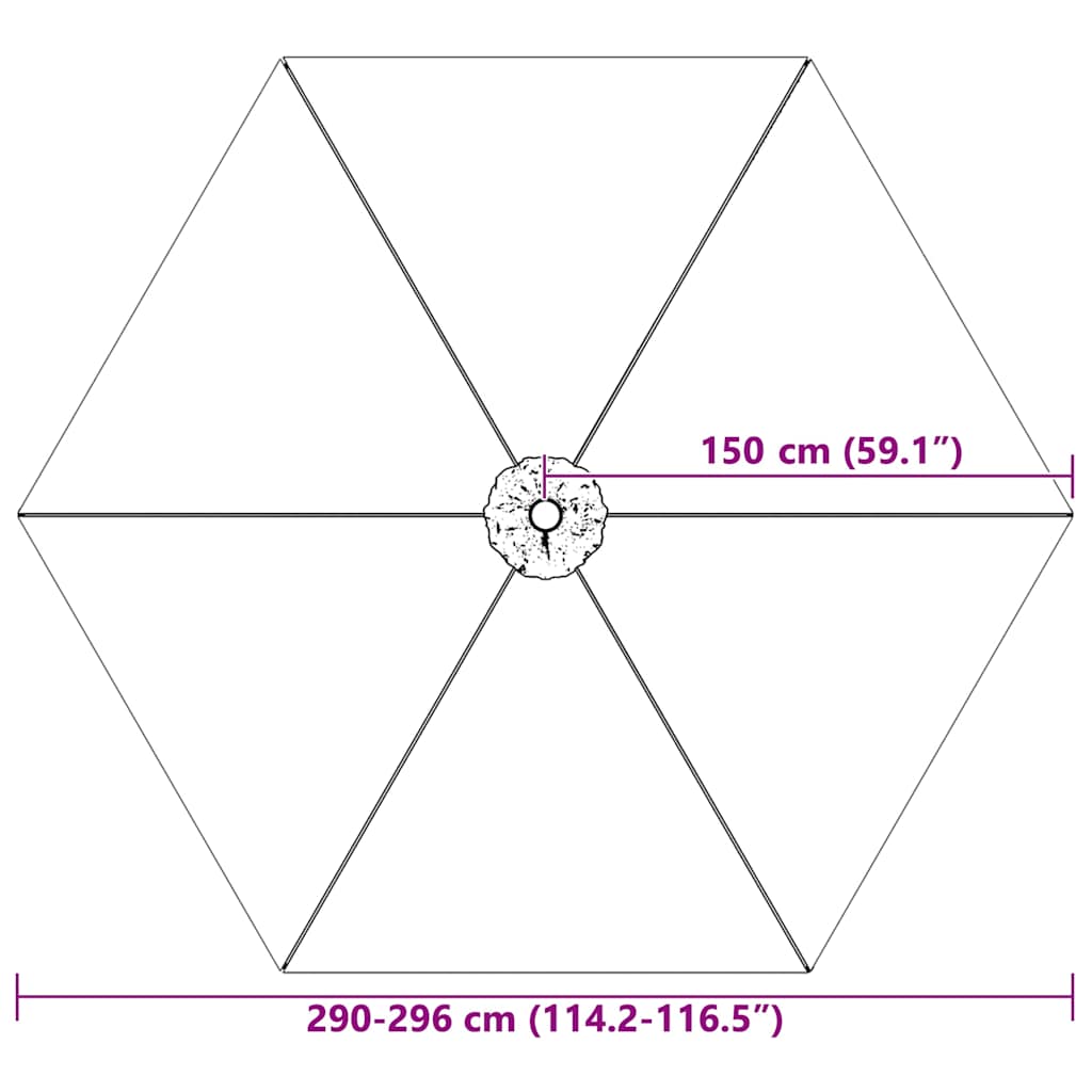 vidaXL Reservtyg för parasoll taupe 300 cm