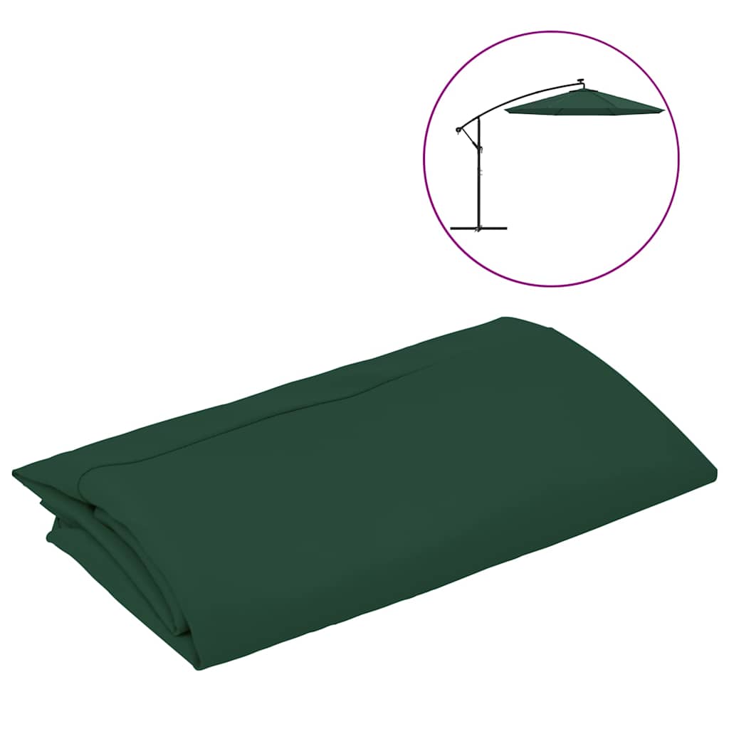 vidaXL Reservtyg till trädgårdsparasoll grön 350 cm