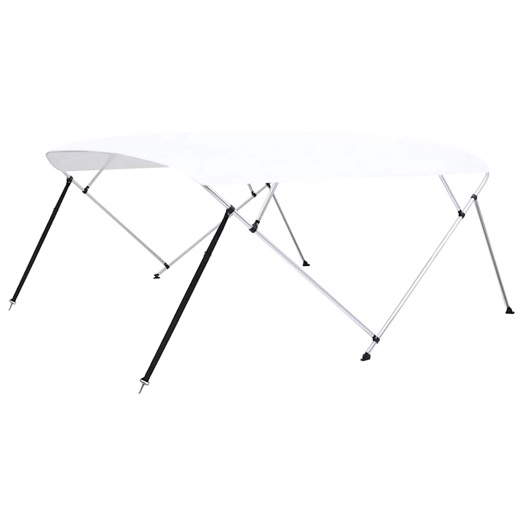vidaXL Båtkapell 4 bågar vit 243x(230-244)x137 cm