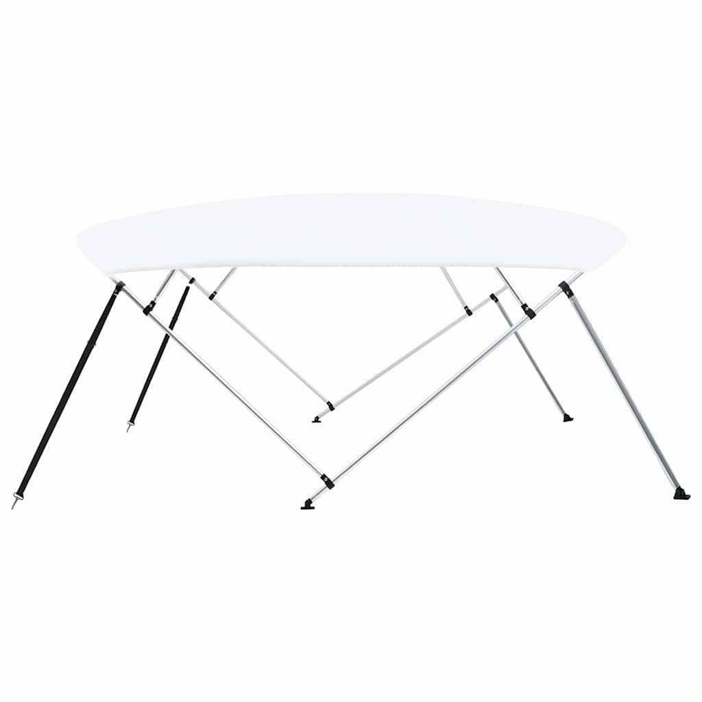 vidaXL Båtkapell 4 bågar vit 243x(230-244)x137 cm