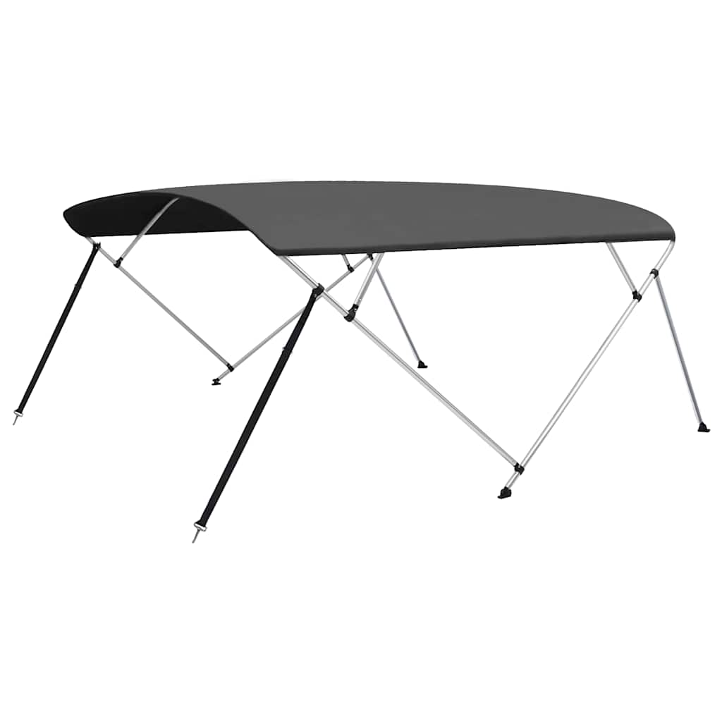 vidaXL Båtkapell 4 bågar antracit 243x(230-244)x137 cm