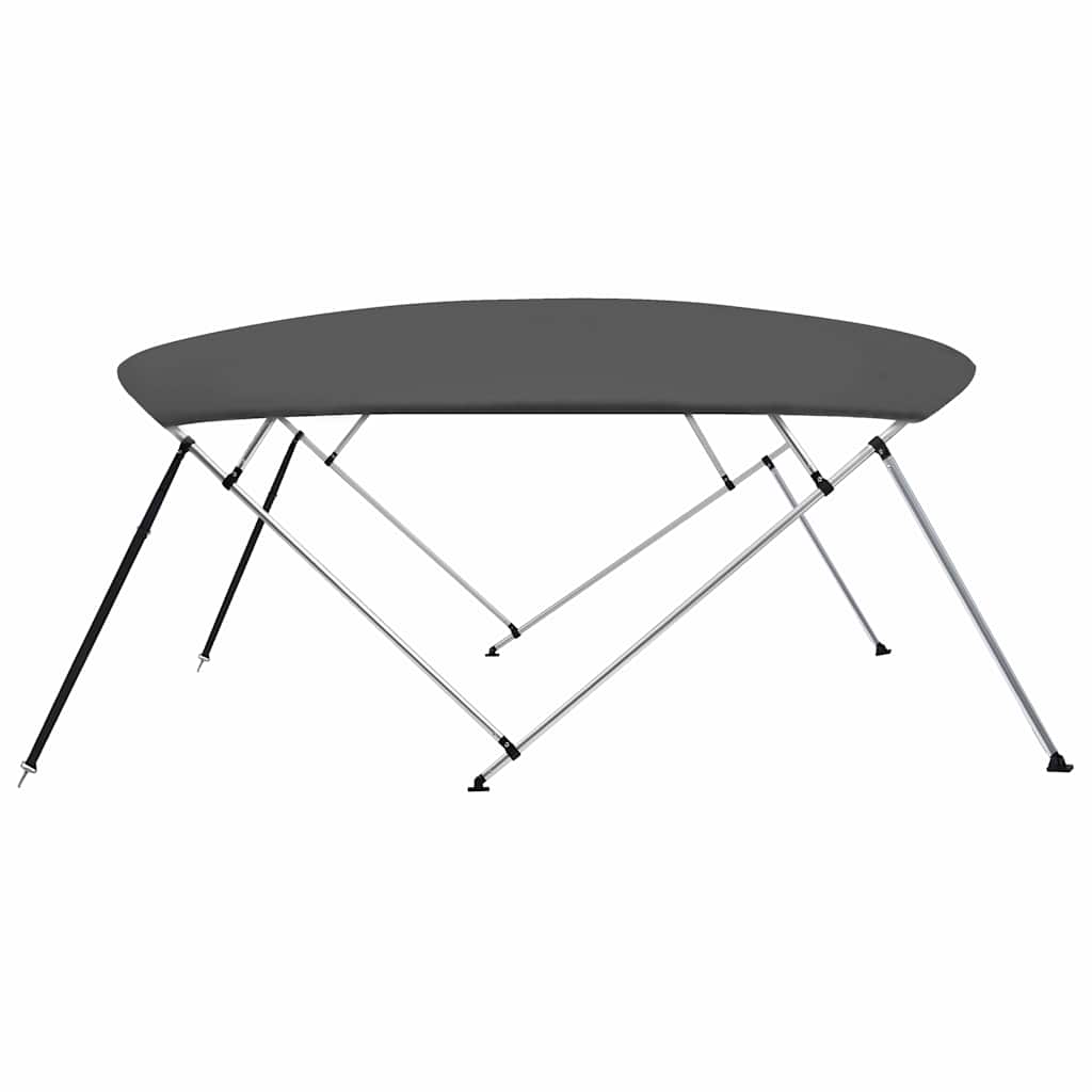 vidaXL Båtkapell 4 bågar antracit 243x(230-244)x137 cm