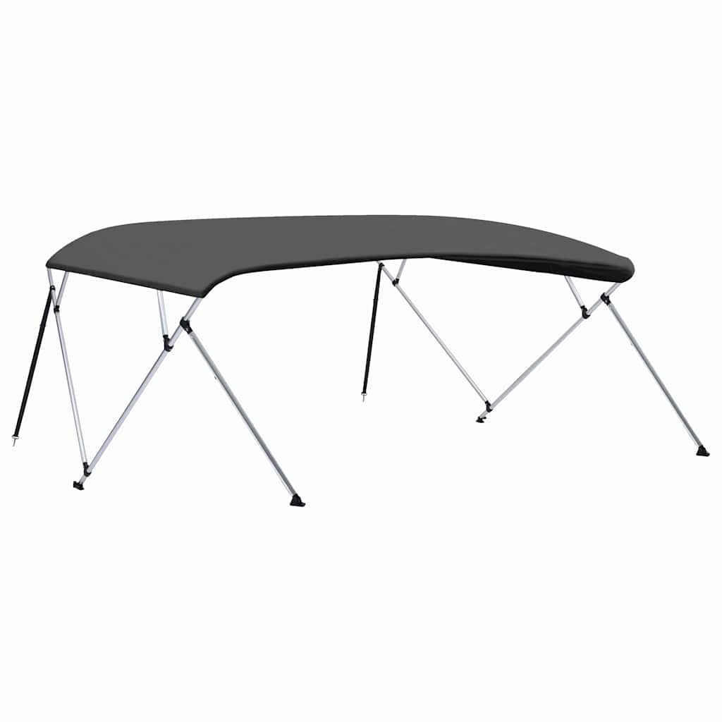 vidaXL Båtkapell 4 bågar antracit 243x(230-244)x137 cm