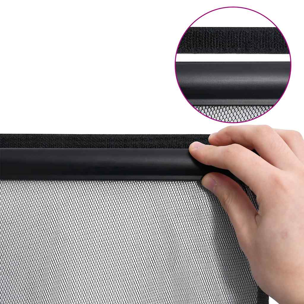 vidaXL Insektsnät för dörr svart 100x220 cm polyester
