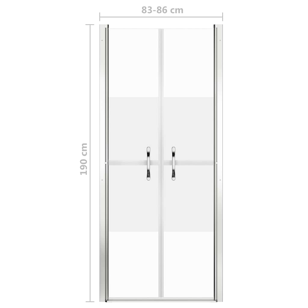 vidaXL Duschdörr halvfrostad ESG 86x190 cm