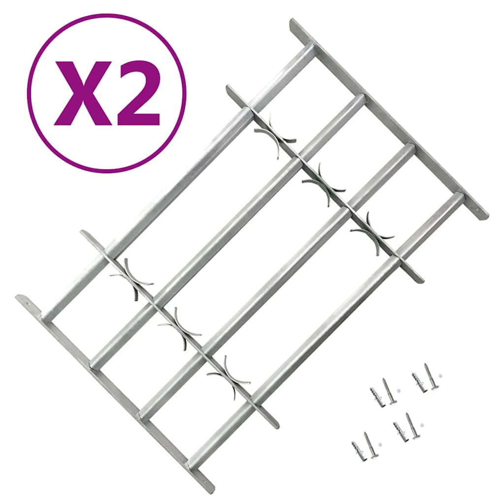 vidaXL Justerbart fönstergaller 2 st 1000-1500 mm