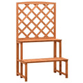 vidaXL Växtställ med spaljé orange 70x42x120 cm massivt granträ