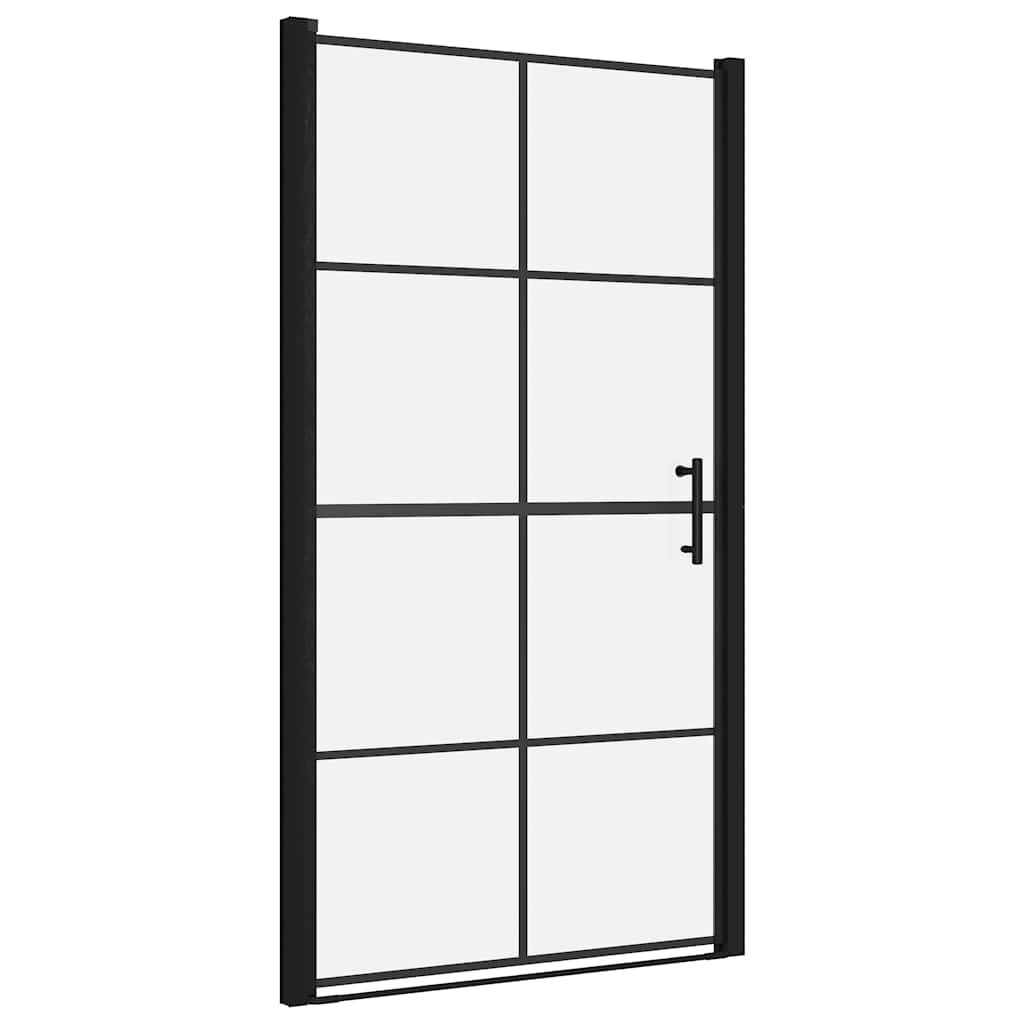 vidaXL Duschdörr härdat glas 100x178 cm svart