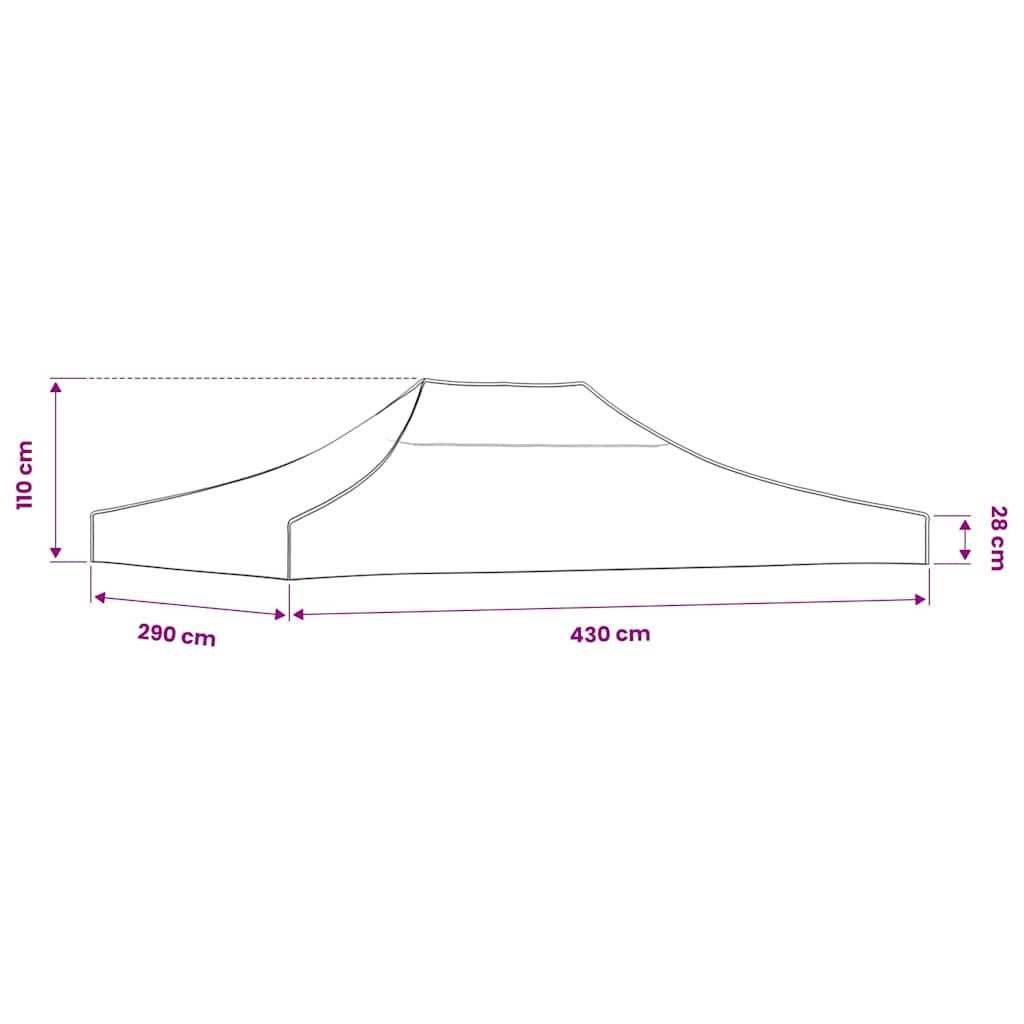 vidaXL Tak till partytält 4,5x3 m beige 270 g/m²