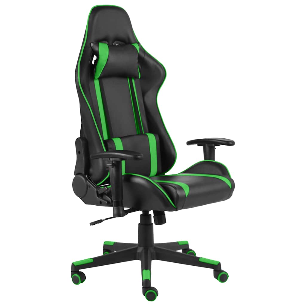 vidaXL Snurrbar gamingstol grön PVC