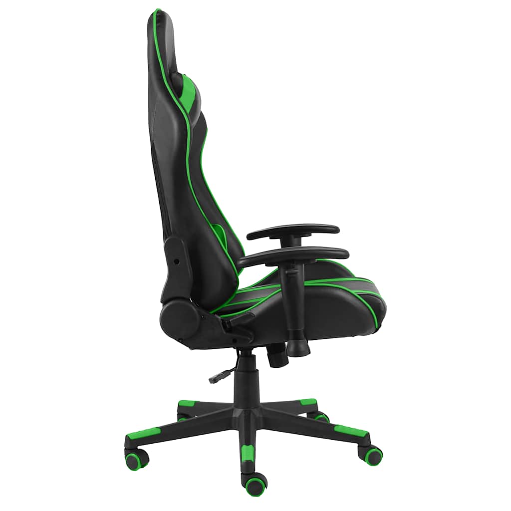 vidaXL Snurrbar gamingstol grön PVC