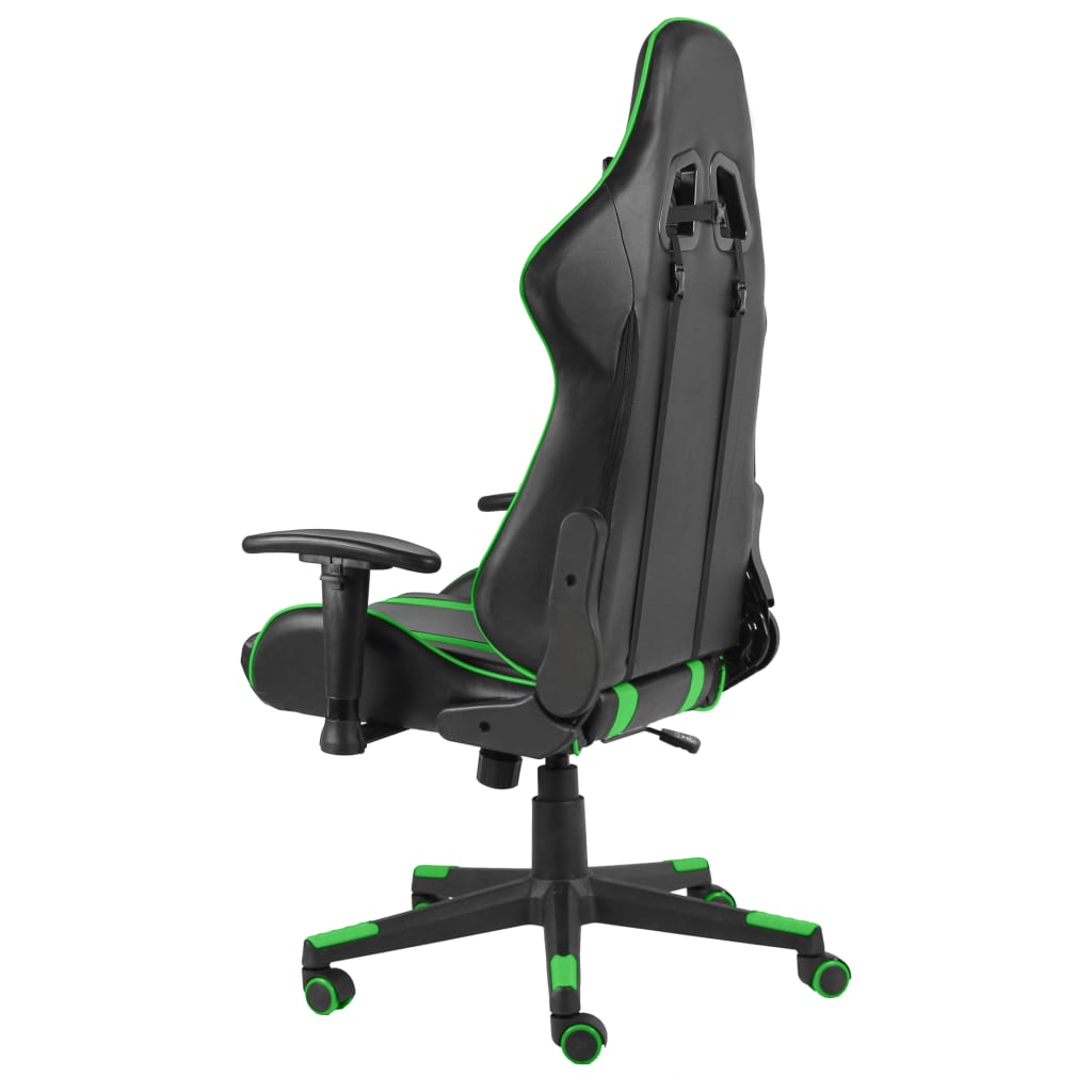 vidaXL Snurrbar gamingstol grön PVC